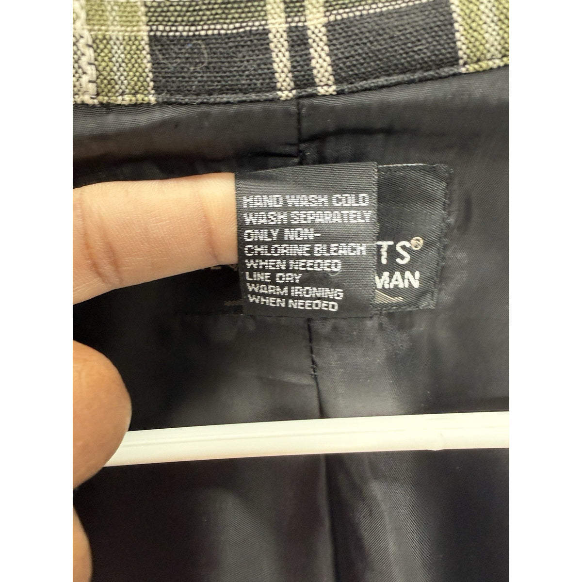 Requirements Woman 18W Plaid Blazer Jacket Green Black Linen Career Plus Size