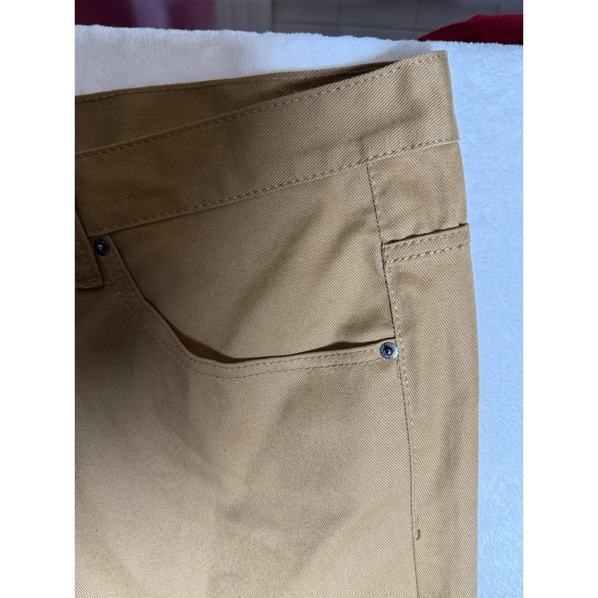 Mens Tan Cotton 5 Pocket Pants Size 50x32 Straight Leg Casual Chino Workwear