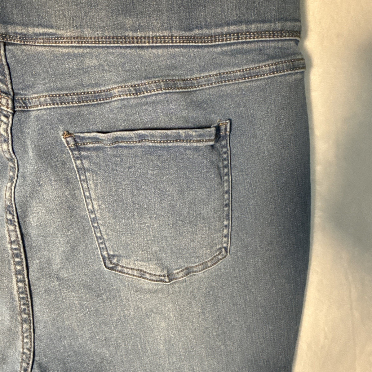 Terra & Sky Woman's 1X Pull On Jean Jeggings High Rise Stretch Casual lightwash