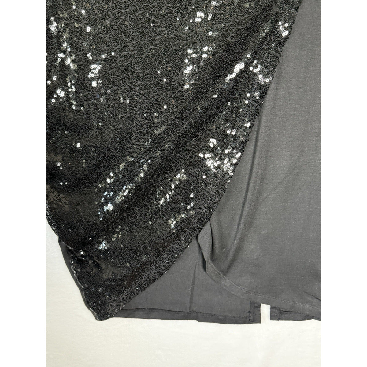 Roaman’s 18/20 L Black Sequin Colorblock Tunic Top Plus Size Party Evening