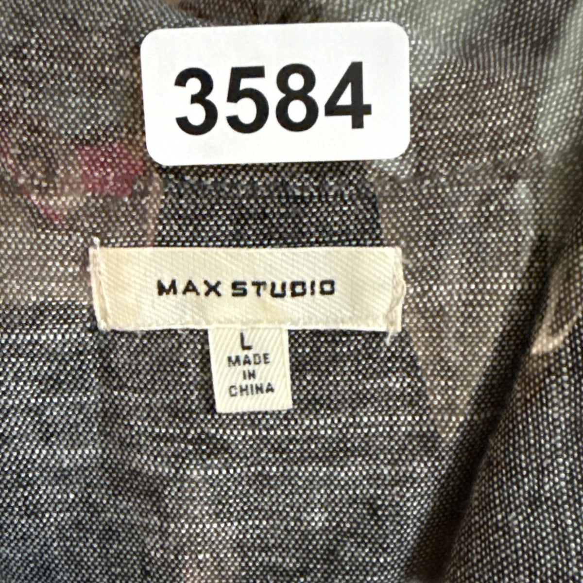 MAX STUDIO Linen Blend Moto Jacket Women’s L Gray Asymmetrical Zip