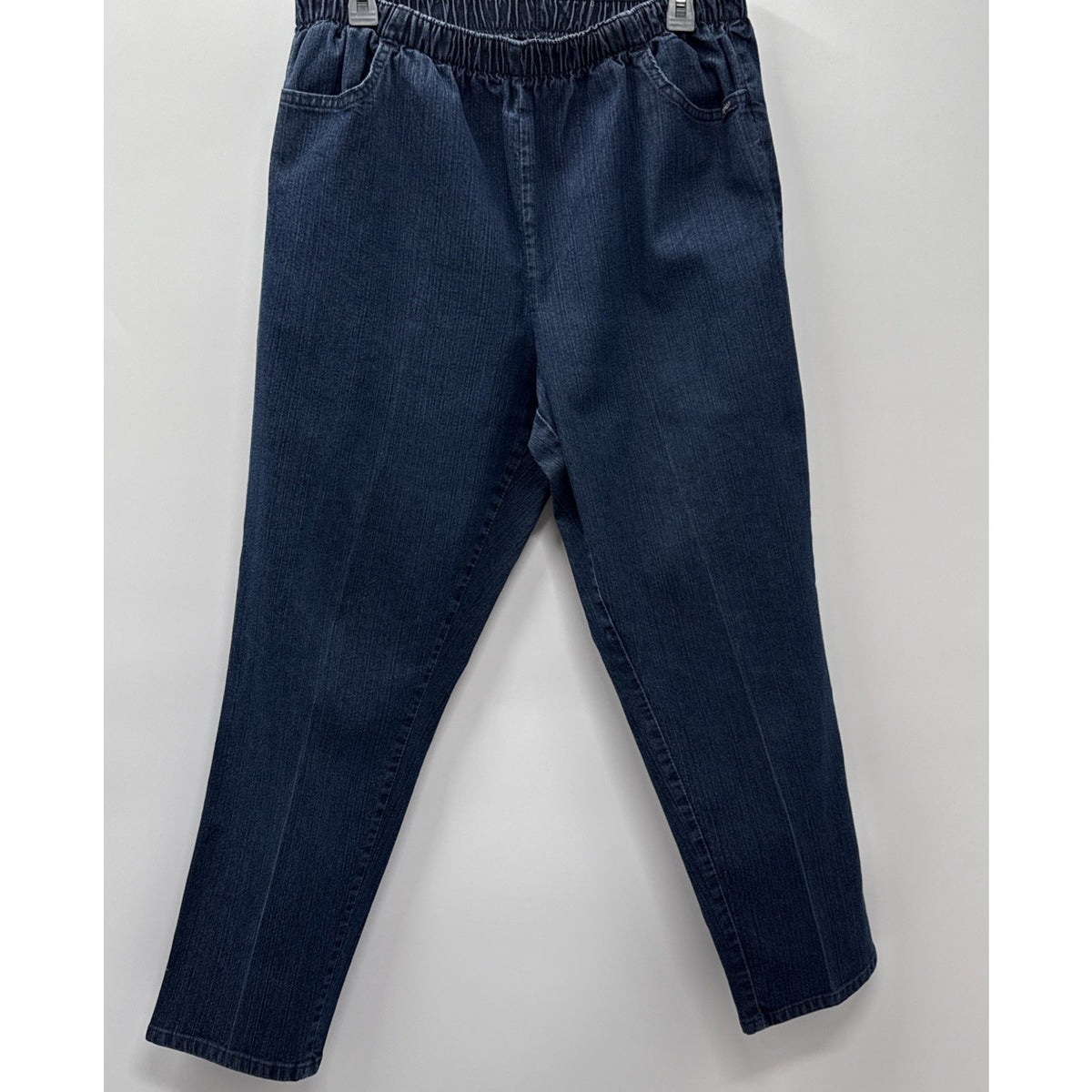 Chic Jeans Women’s Sz 18W Petite Elastic Waist Pull On Straight Leg Denim Pocket