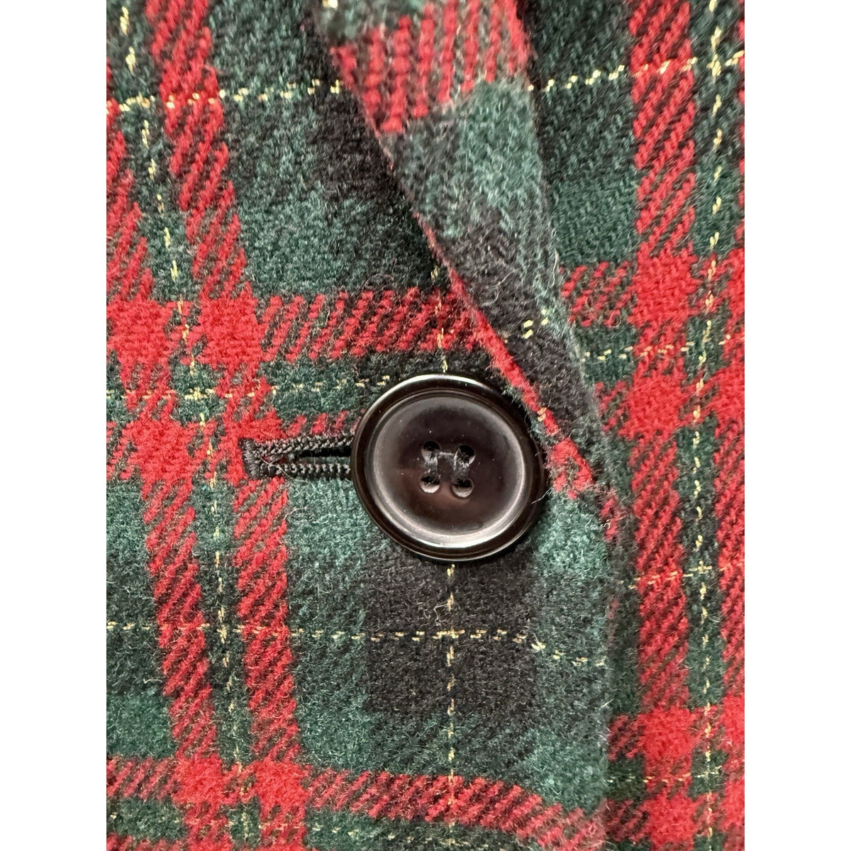 Sag Harbor Plaid Blazer Jacket Women 18 Red Green Black Velvet Holiday Christmas