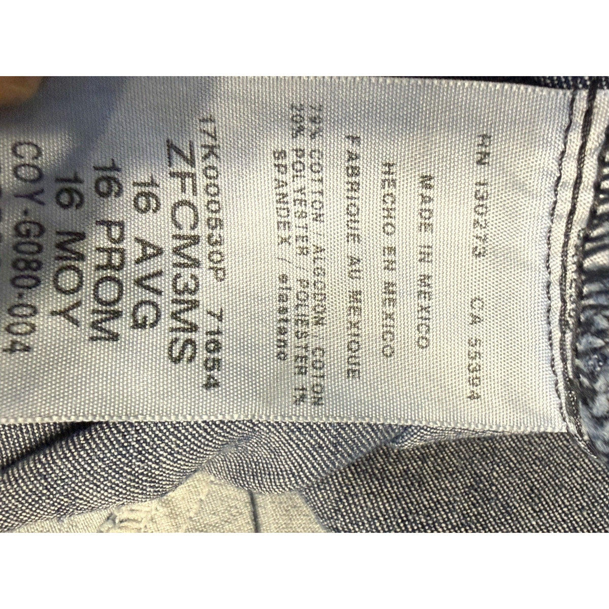 Chic Classic Collection Capris Womens 16 AVG Stretch Denim Cuffed Blue Pull On