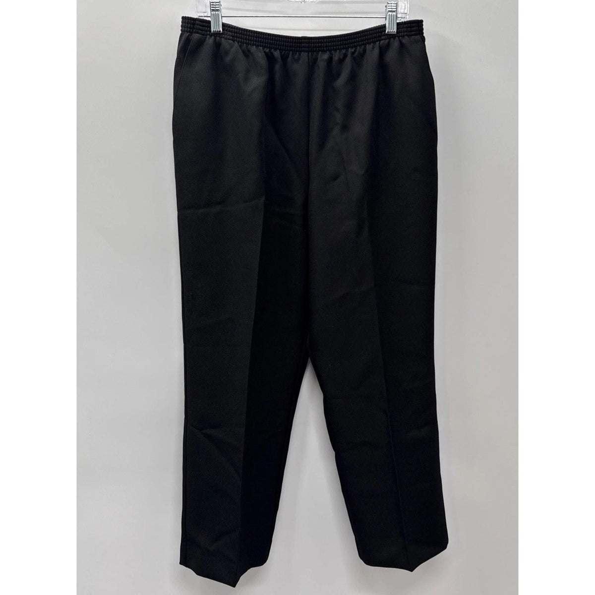 Alfred Dunner Women's Black Stretchy Pull-On Pants w/ 2 Side Pockets Size 14
