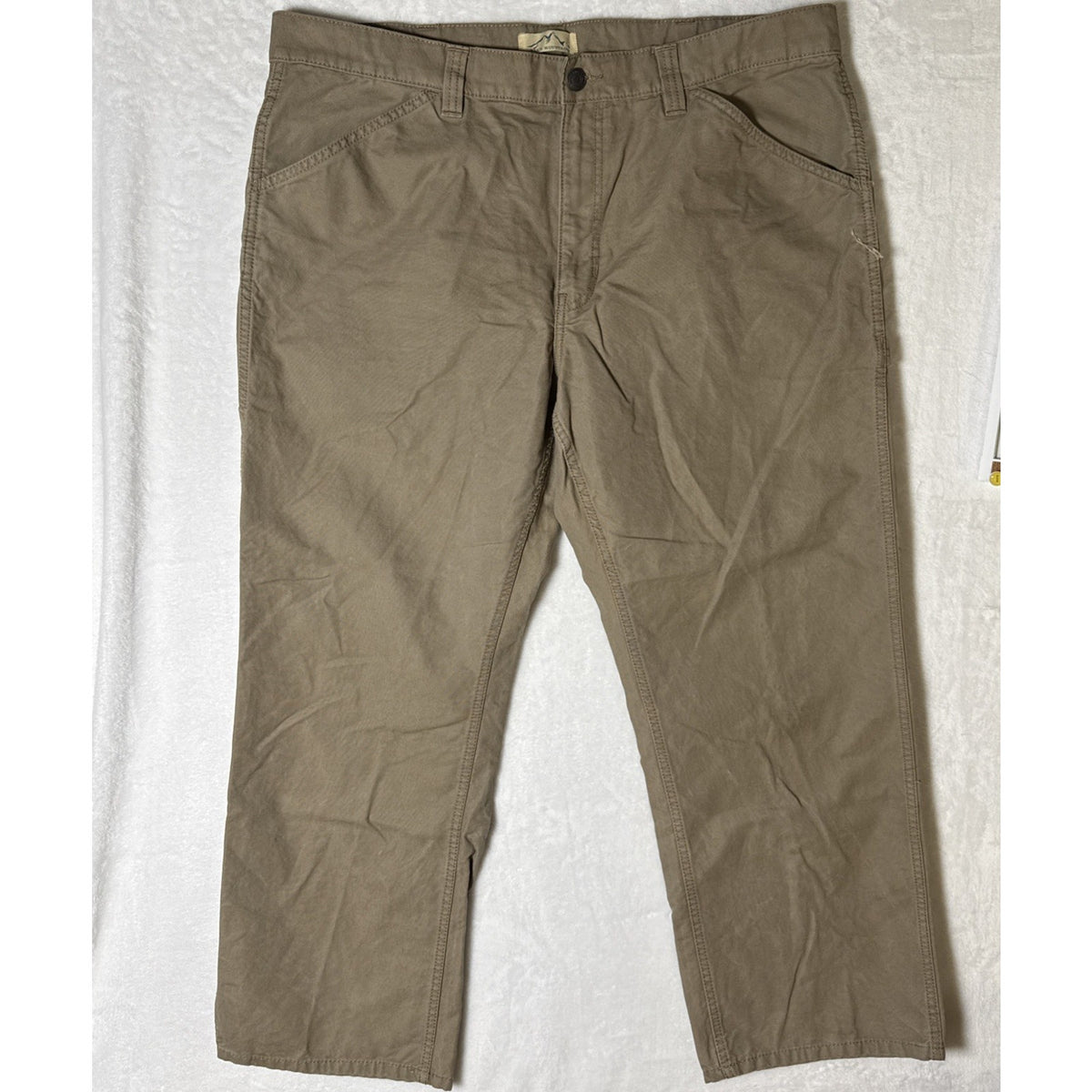 Blue Mountain Dark Khaki Carpenter Pants 100% Cotton Pocket RN# 129746 Men 40X30
