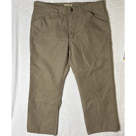 Blue Mountain Dark Khaki Carpenter Pants 100% Cotton Pocket RN# 129746 Men 40X30