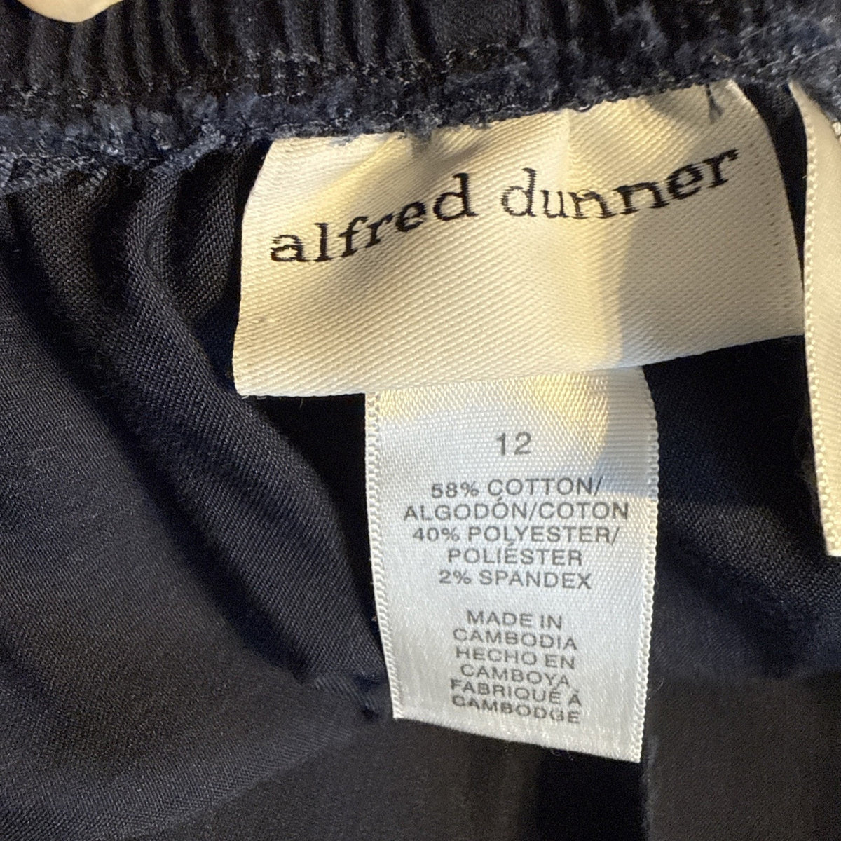 Alfred Dunner Women’s Size 12 Blue Pull On Elastic Waist Straight Leg Pants