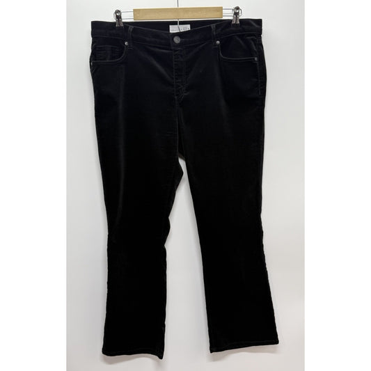 Ann Taylor LOFT Black Faux Velvet Flare Crop Jeans Women’s Size 31/12 Stretch