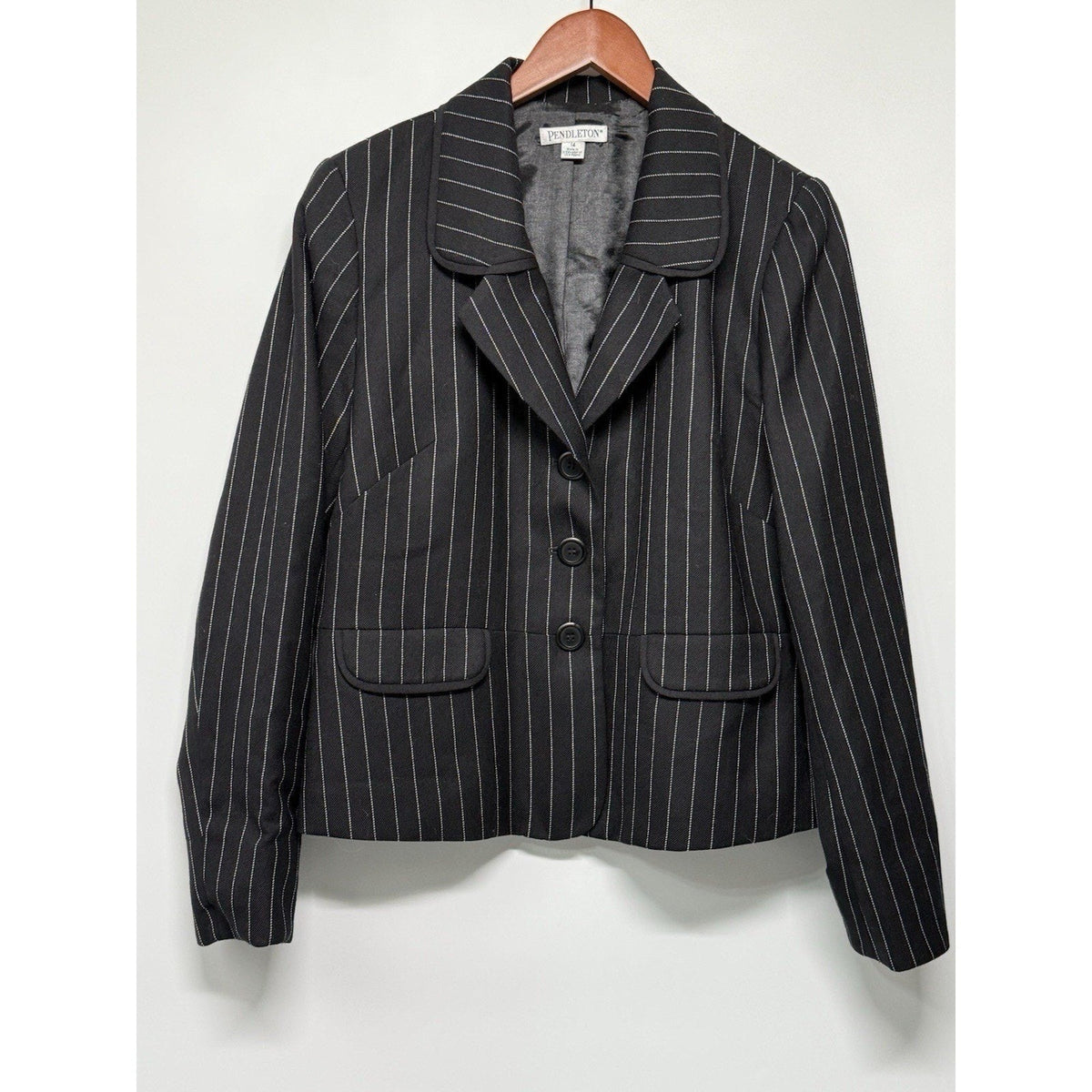 Pendleton Blazer Women's Sz 14 Virgin Wool 4 Button Classic Professional Jacket