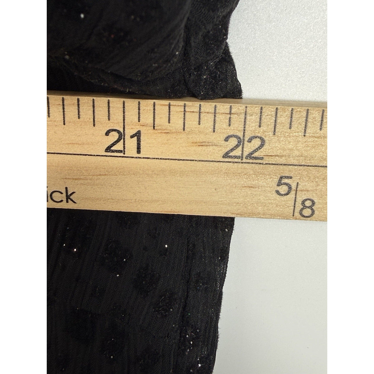 R&K Evening Black Sheer Open Back Textured Blouse 14W Button Front Shimmer Top