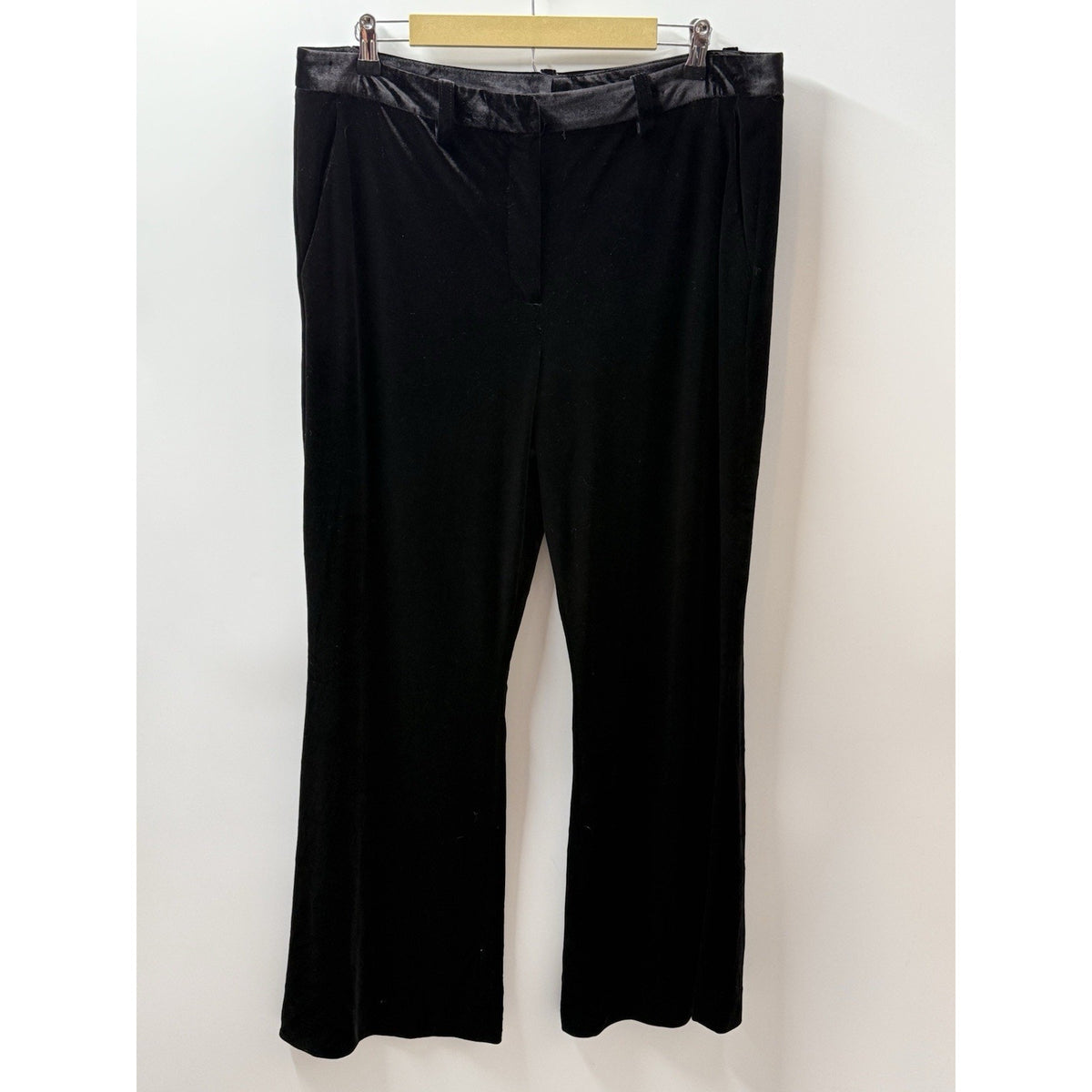 Alex Marie Velvet Pants Womens 16 Black Stretch Bootcut Trouser Holiday Party