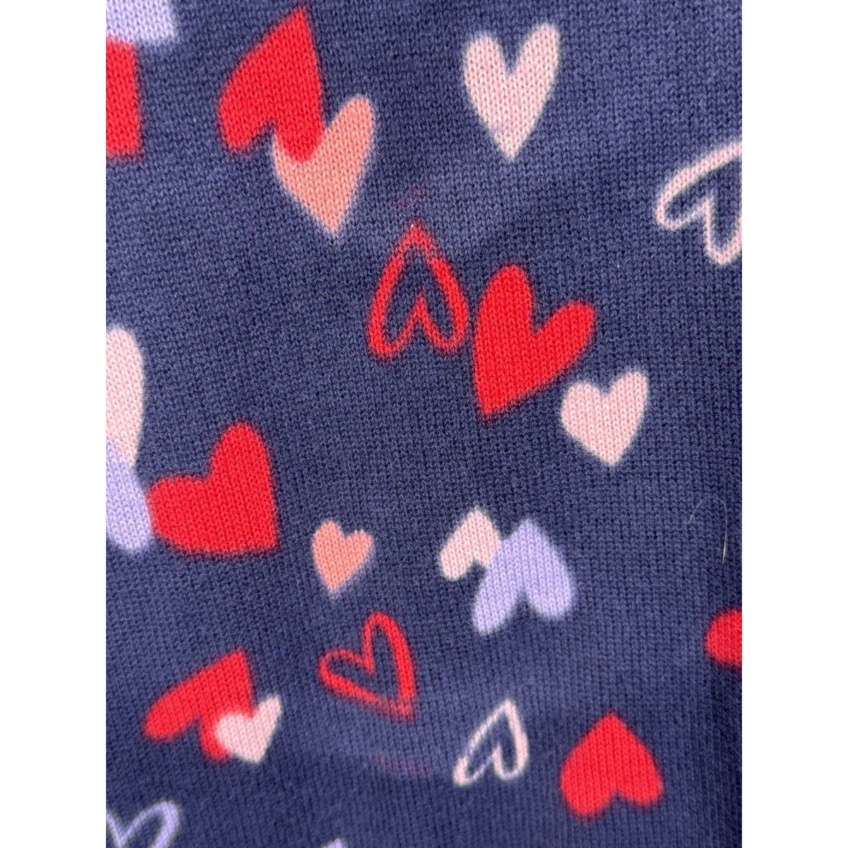 Woman Within Women’s Short Slv 4X Navy/Hearts Cotton Cardigan Sweater