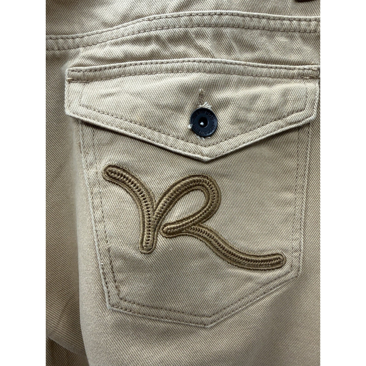 Rocawear Mens 44x32 Tan Jeans 100% Cotton Straight Leg Y2K Hip Hop Casual Pants