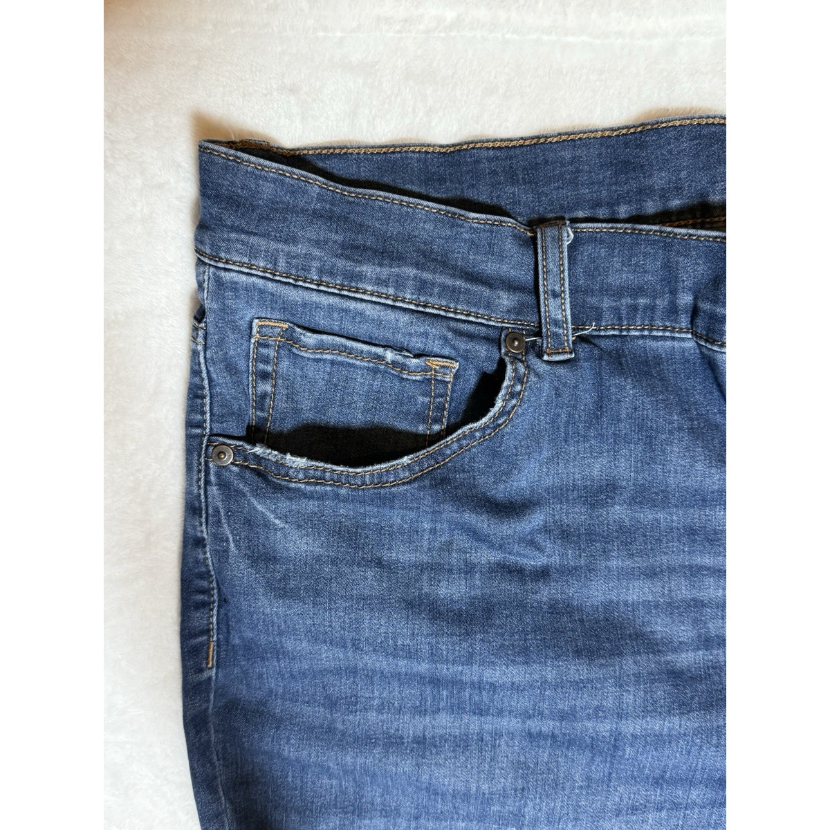 Terra & Sky Women 22W Petite Skinny Jeans Stretch Denim Medium Wash Plus Size