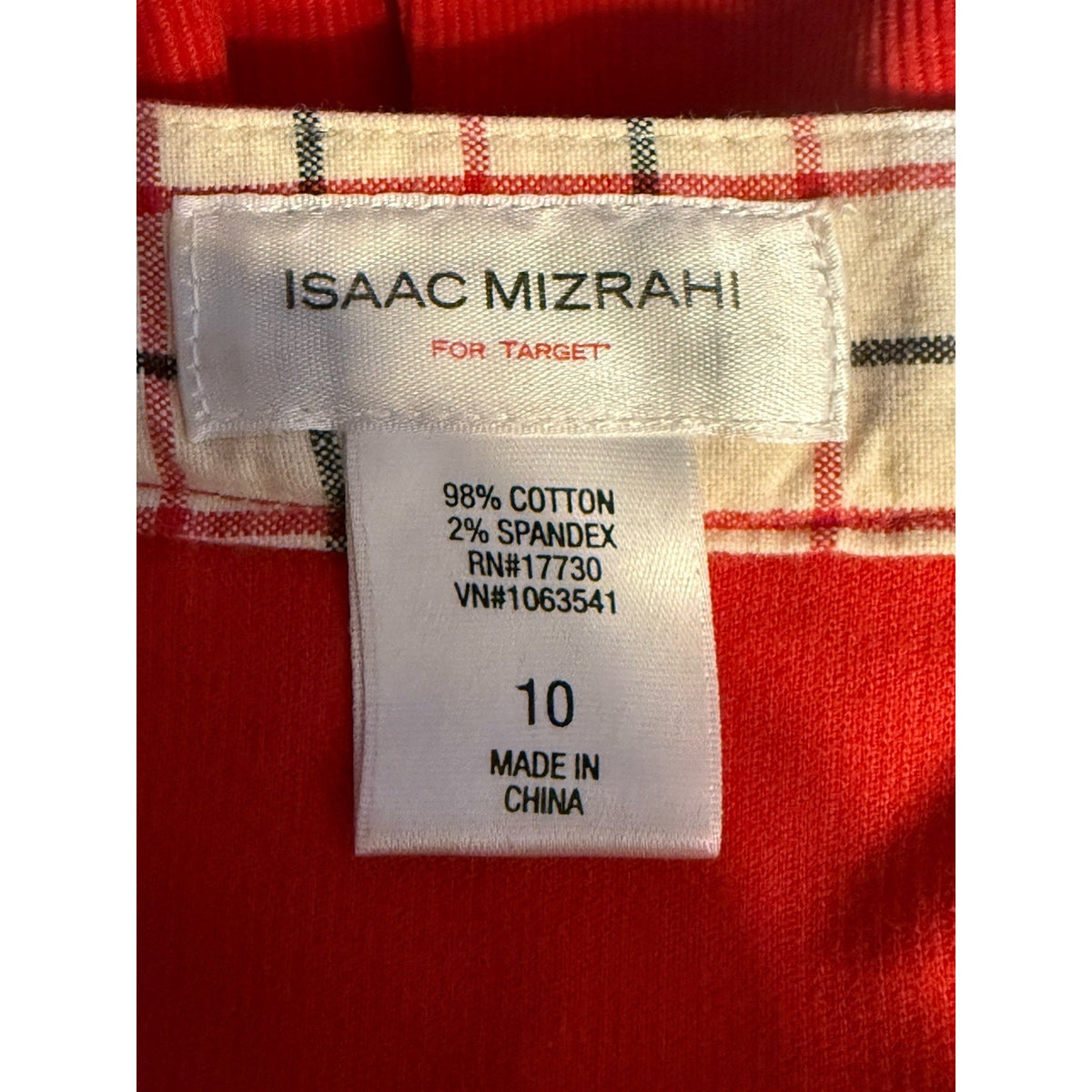 Isaac Mizrahi for Target Red Corduroy A-Line Skirt Women’s 10 Side Zip Button
