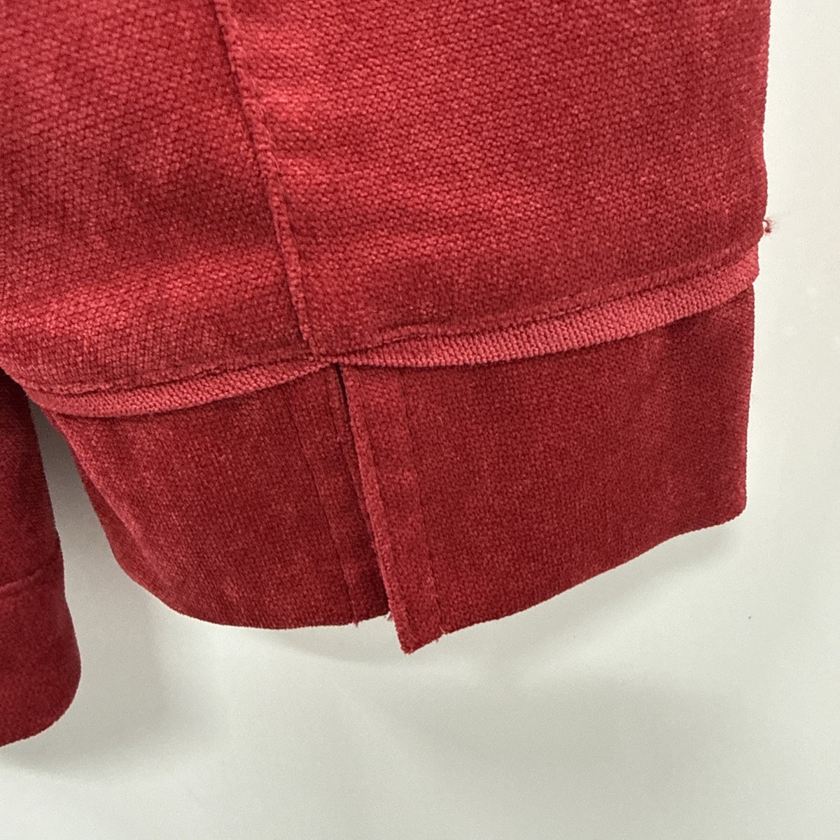Roz & Ali Red Faux Suede Blazer Jacket Womens M Military Hook Front Lightweight