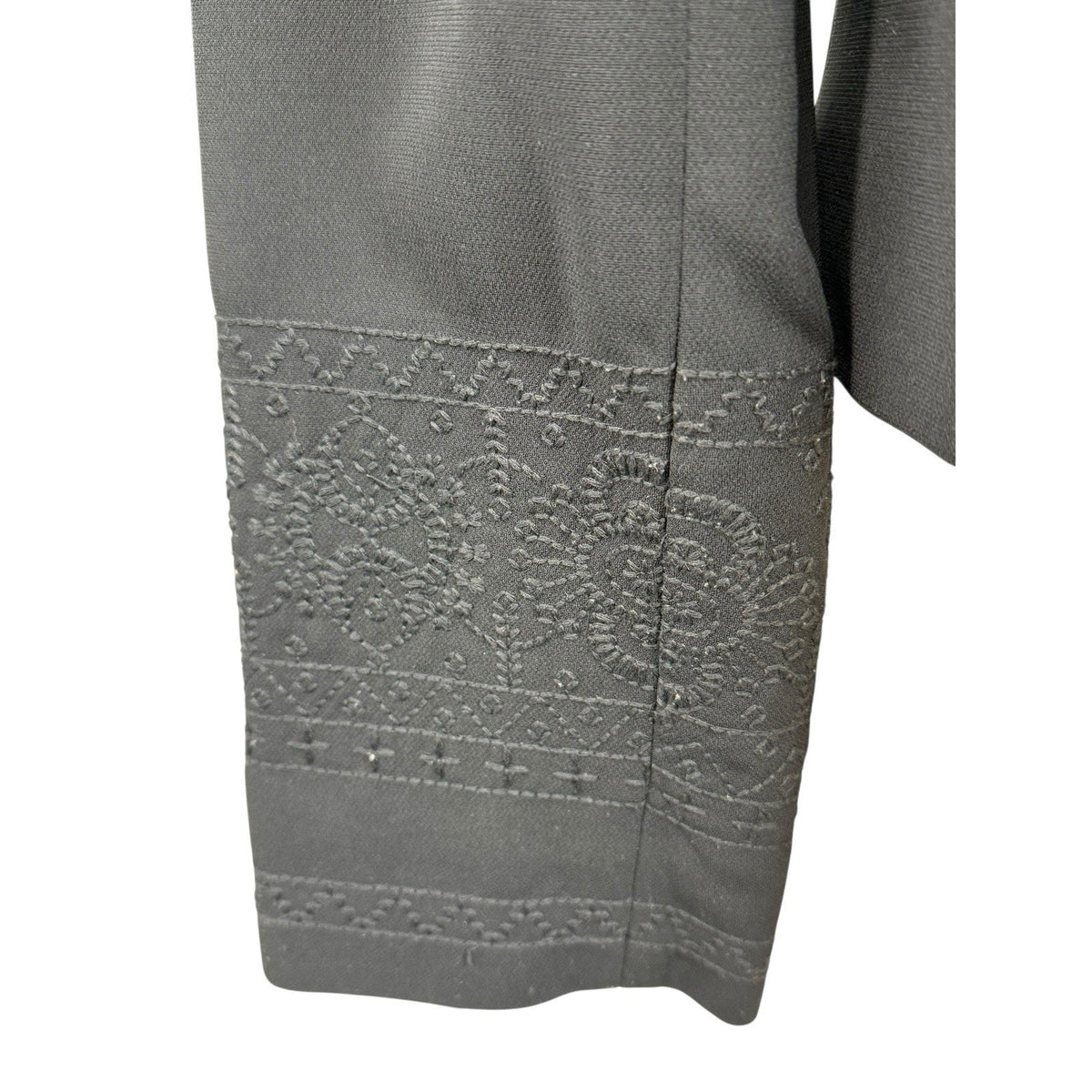 Josephine Chaus Black Embroidered Open-Front Jacket Women’s Size 12