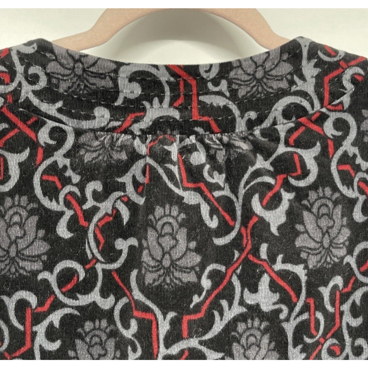 CHARTER CLUB WOMENS BLACK GREY RED STRETCH COTTON CORDUROY JACKET SIZE L
