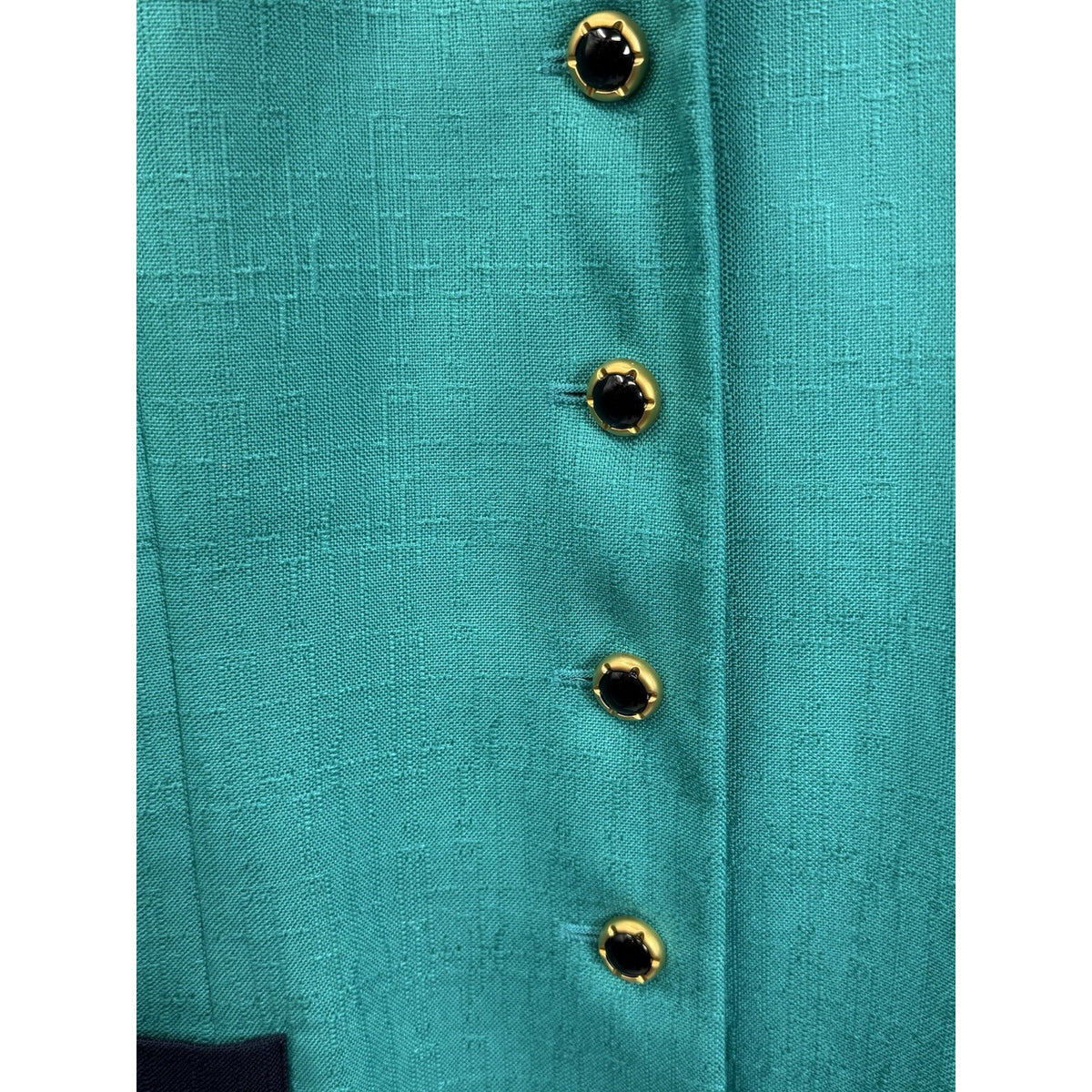 Vintage Worthington Teal Blazer Jacket 18W Gold Button Career Preppy Office 90s