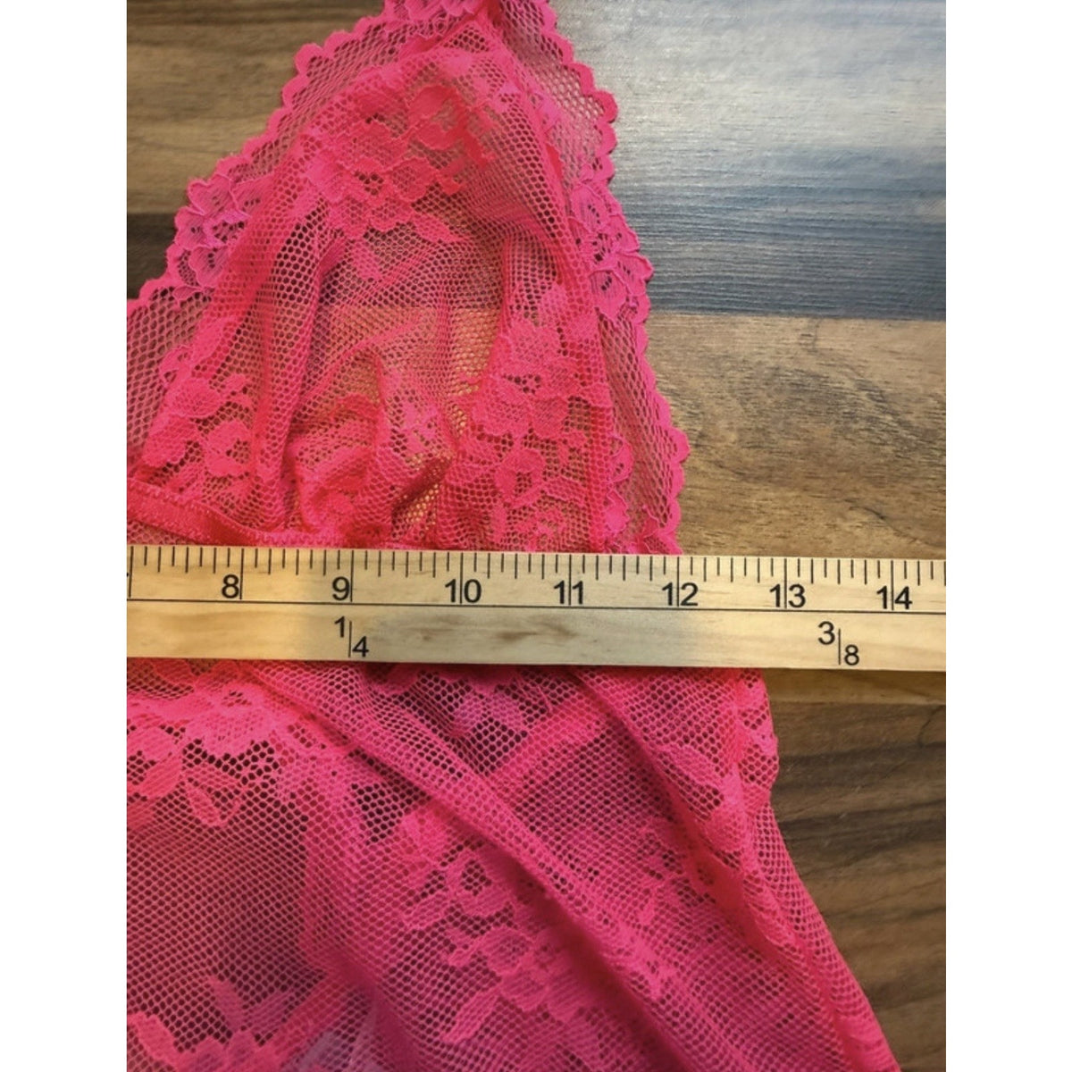 Victoria’s Secret Lingerie Large Hot Pink Lace Sheer Halter Babydoll Chemise