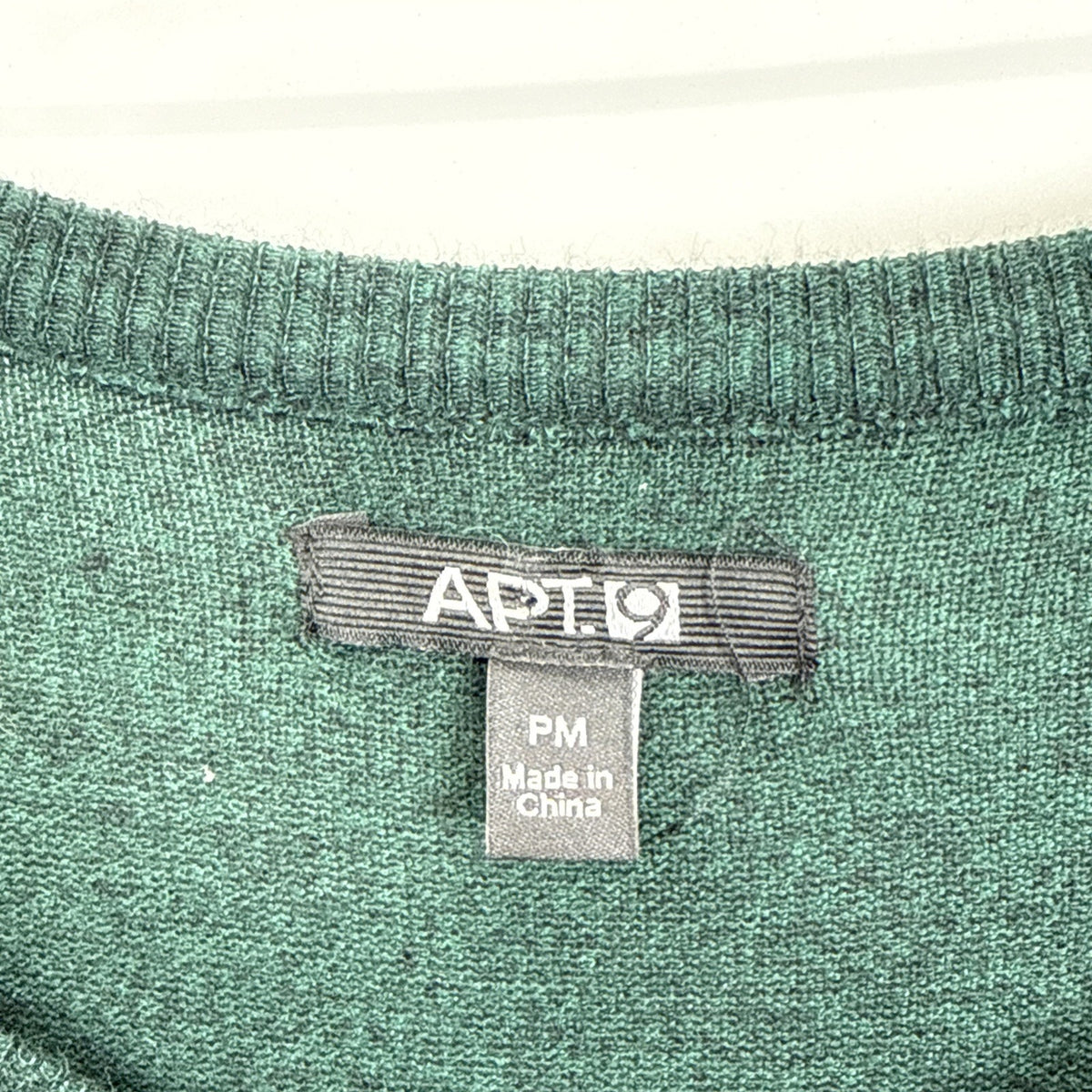 Apt 9 Layered Sweater Top Green Faux Shirt Hem Gold Button Career Medium Petite