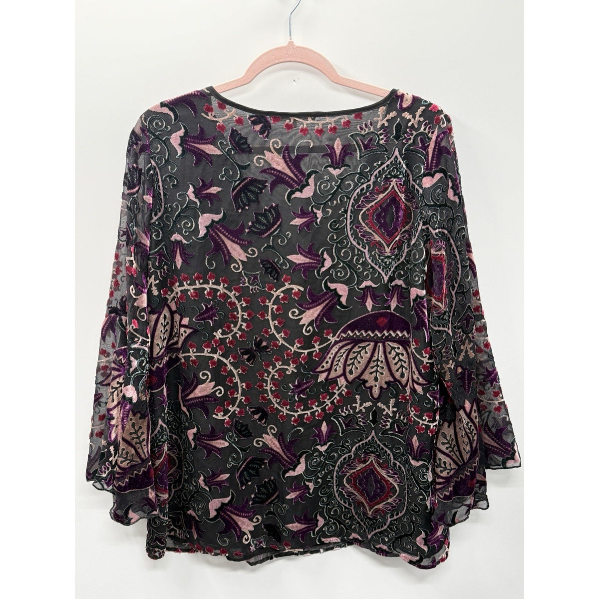 Violet + Claire Sz 1X Top Witchy Velvet Burnout Camisole Sheer BOHO Whimsigoth