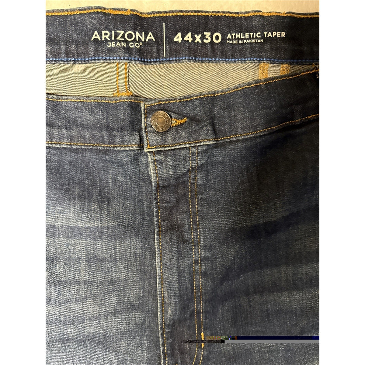 Arizona Jeans Co. Mens 44X30 Athletic Taper Blue 5 Pocket Denim Pants