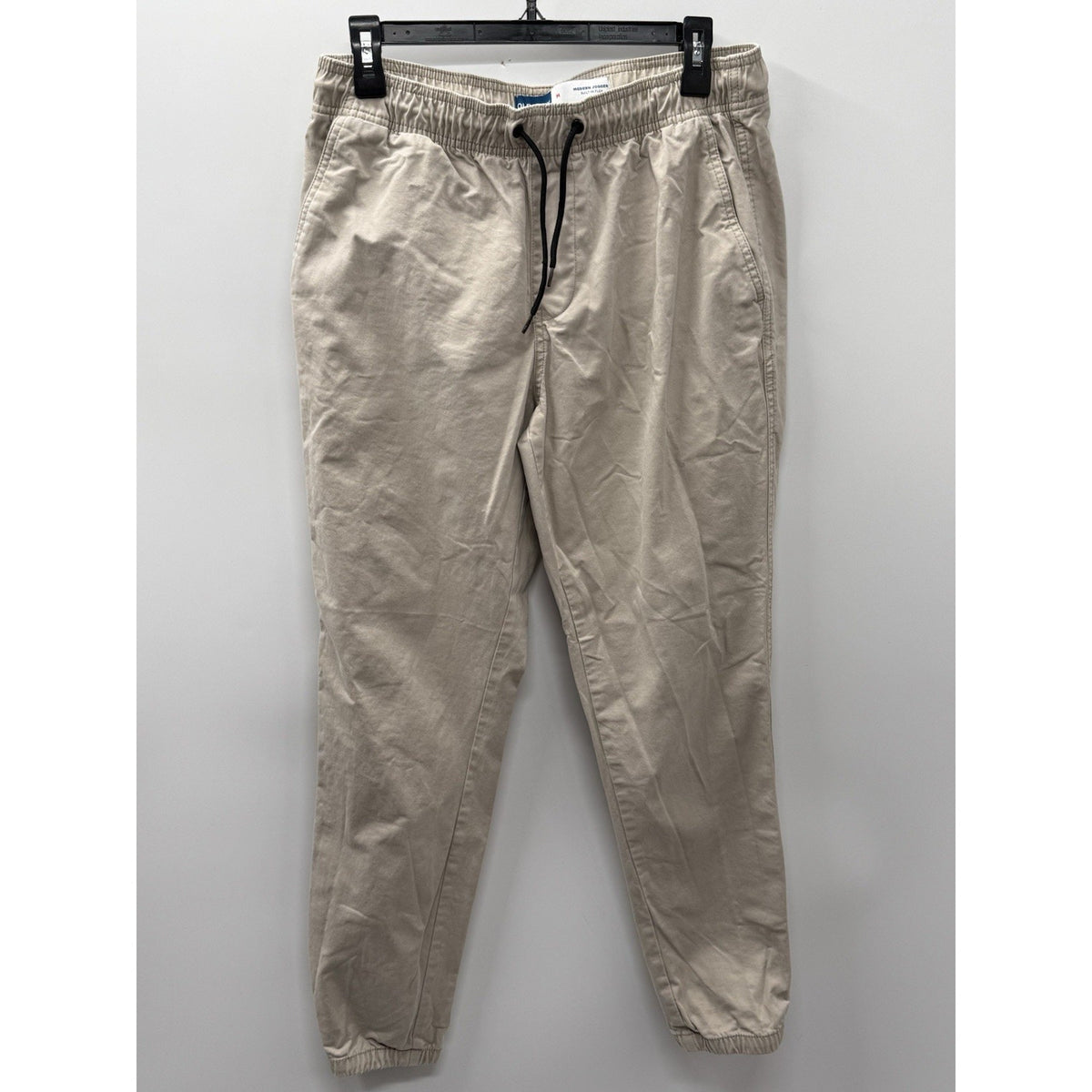 Old Navy Modern Jogger Pants Mens M Beige Khaki Built-In Flex Drawstring
