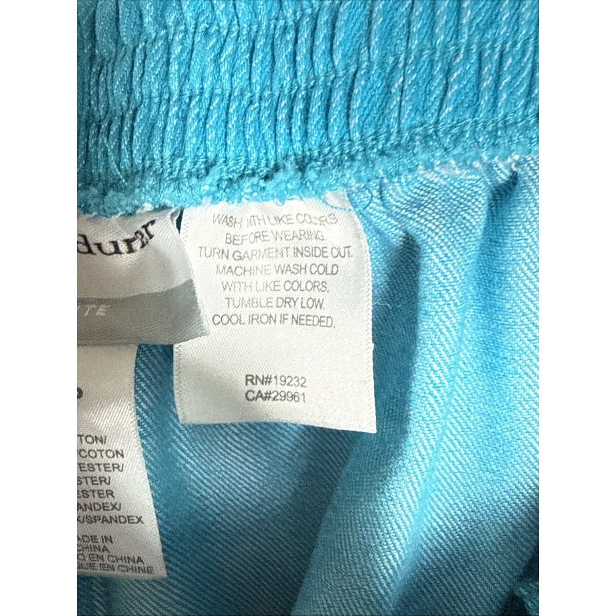Alfred Dunner Petite 10P Turquoise Stretch Denim Jeans PullOn Straight Leg Pants