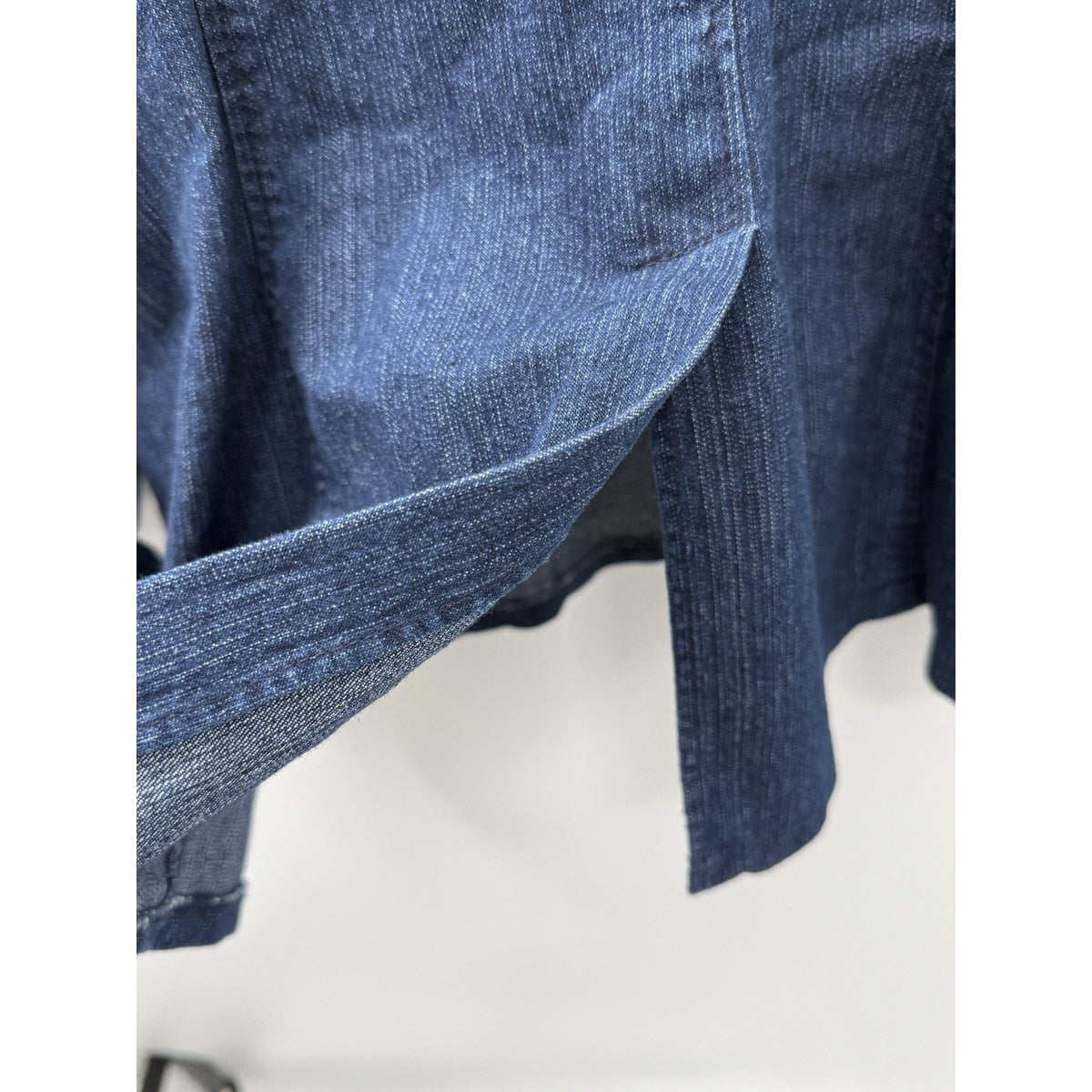 D.F.A New York Denim Blazer Women Long Sleeve Button Front Blue Sz XL Stretch