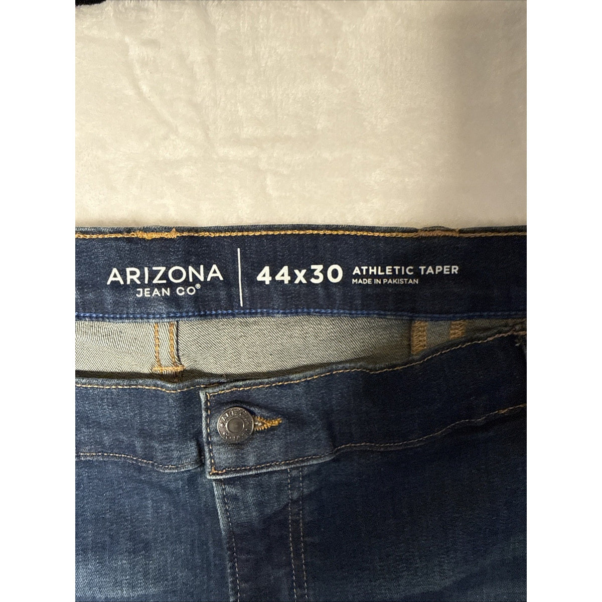Arizona Jeans Co. Mens 44X30 Athletic Taper Blue 5 Pocket Denim Pants