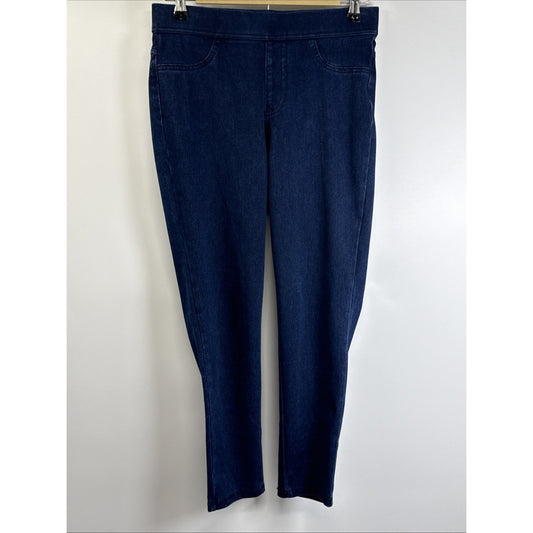 Time & Tru Blue Jeans Pull On High Rise Stretch Fitted Sz S(4-6) Womens