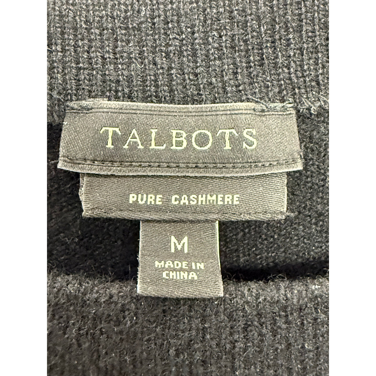 Talbots Pure Cashmere Black Crewneck Sweater Women’s Medium 3/4 Sleeve