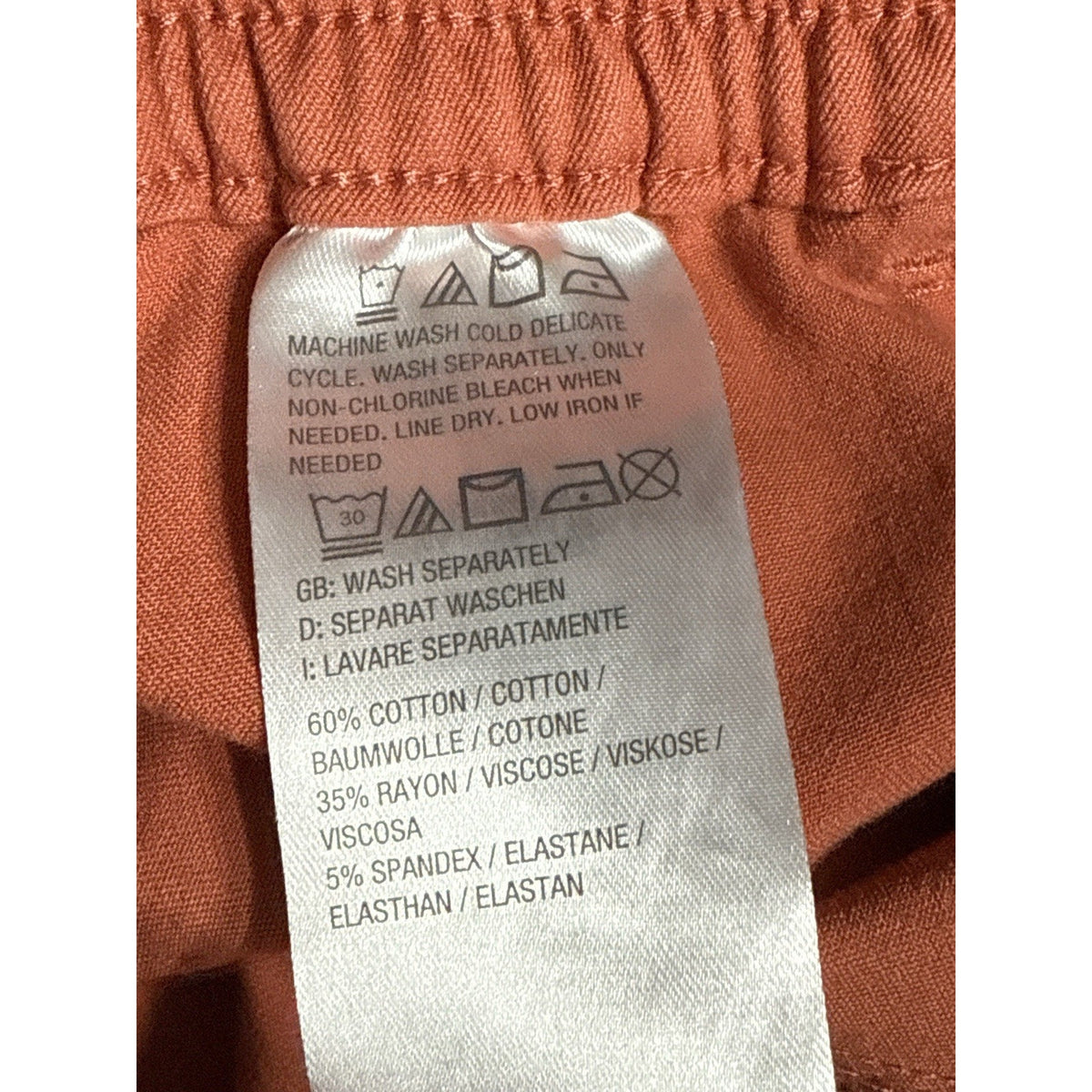 AnyBody Rust Cargo Pants XL Pull-On Stretch Cotton Blend Pockets Casual Comfy