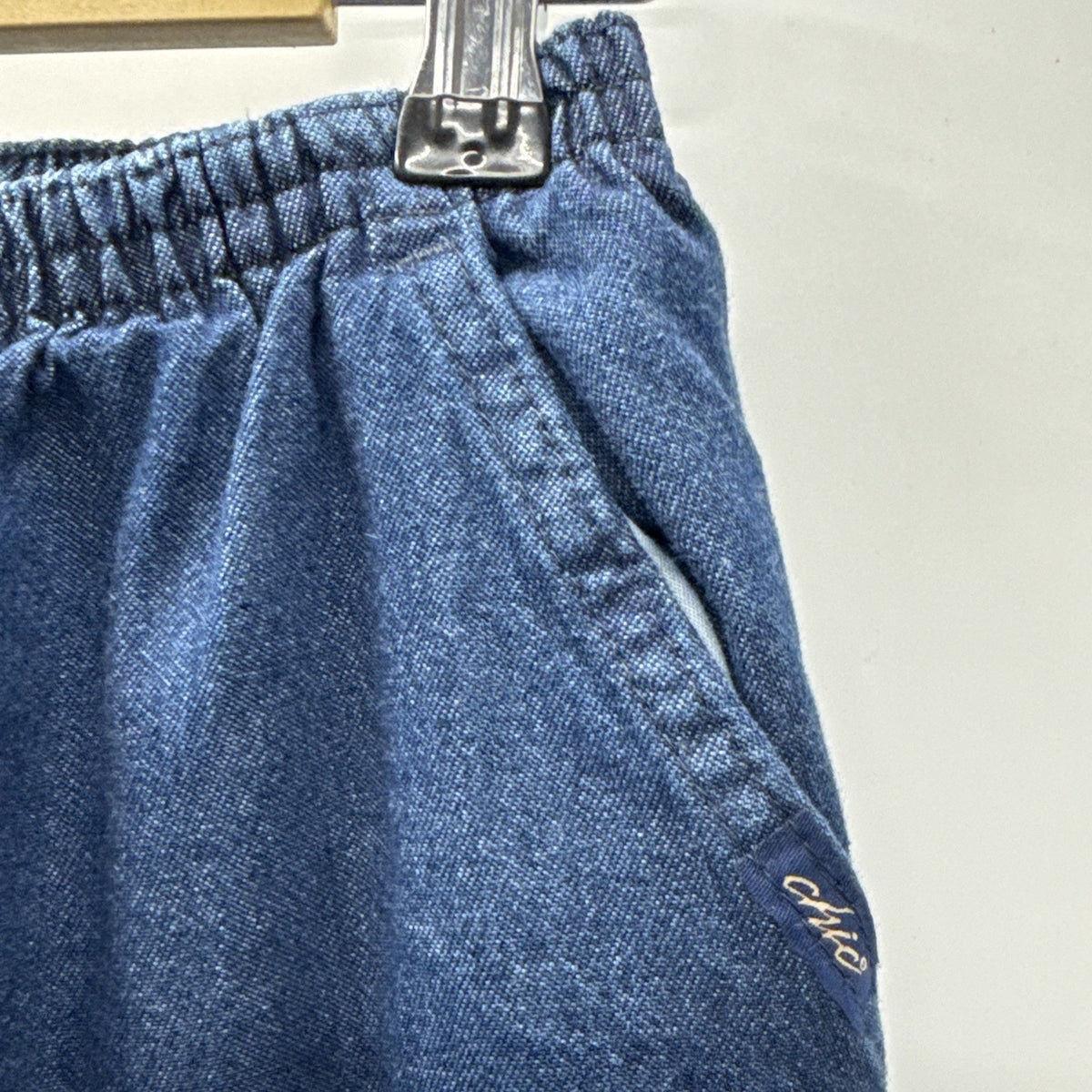 Chic Pull On Mom Jeans - Womens 12 Blue High Rise Stretch Medium Wash