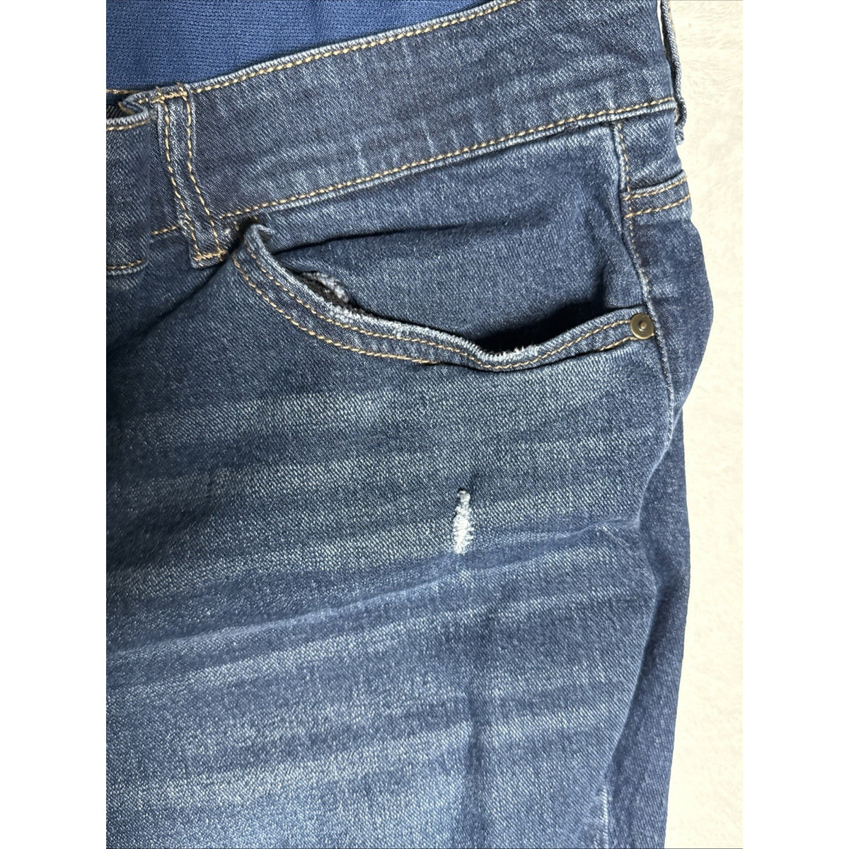 Terra & Sky Boyfriend Jeans Distressed Denim Blue Womens Sz 16W Stretch Pockets