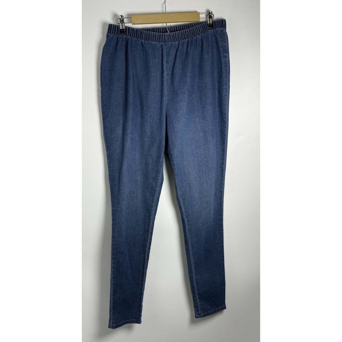 DENIM 24/7 Women’s Size 20w Pull On Blue Stretch Jeans Elastic Waist Casual