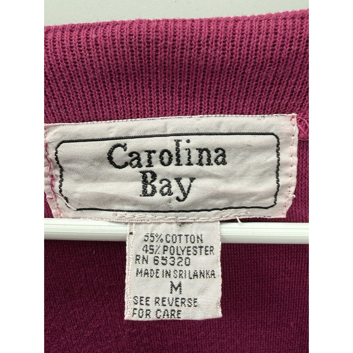 Carolina Bay Womens M Pink Button Front Ribbed Knit Dress 3/4 Sleeve Vintage