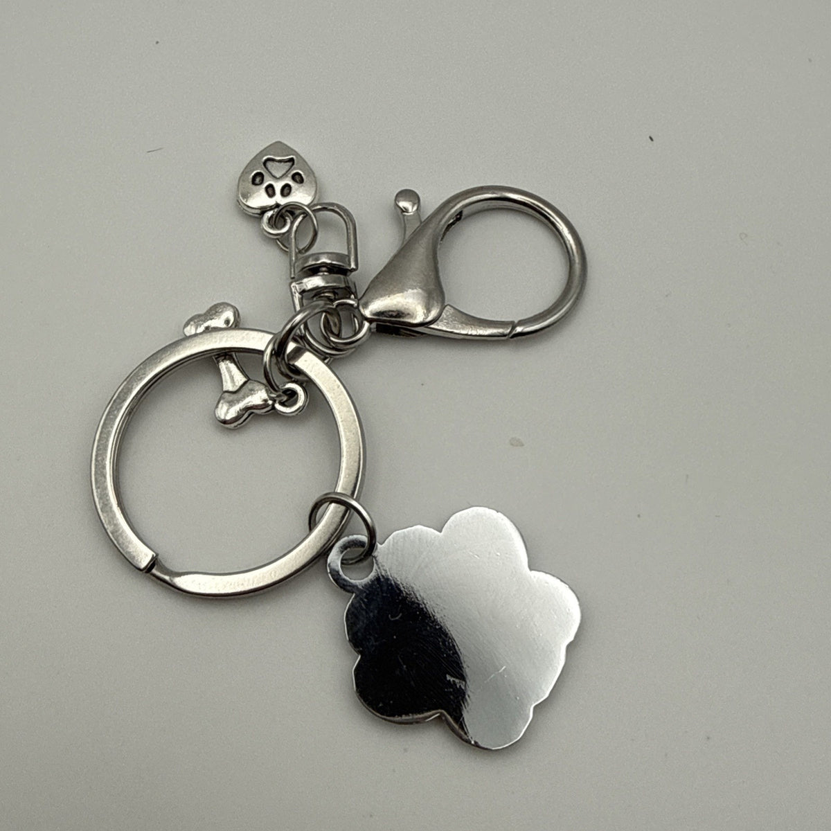 Boysenberry Glitter Paw Dog Keychain Purse Charm Sparkle Paw Print Gift