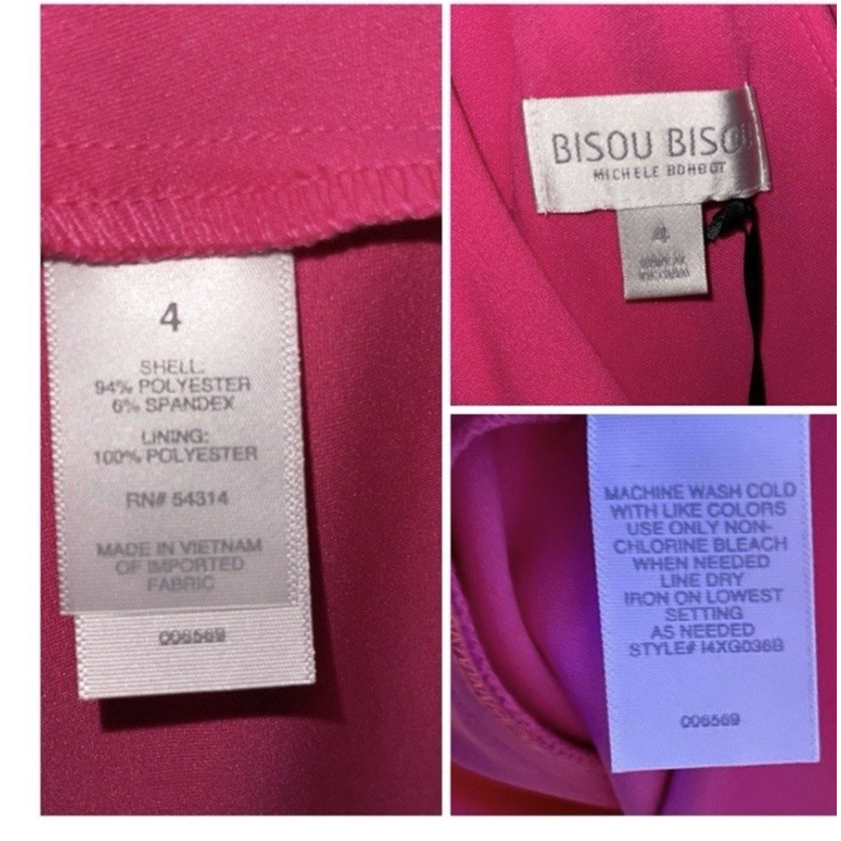 Bisou Bisou faux wrap dress Womens Size 4 Halter Party NWT Pink Barbiecore