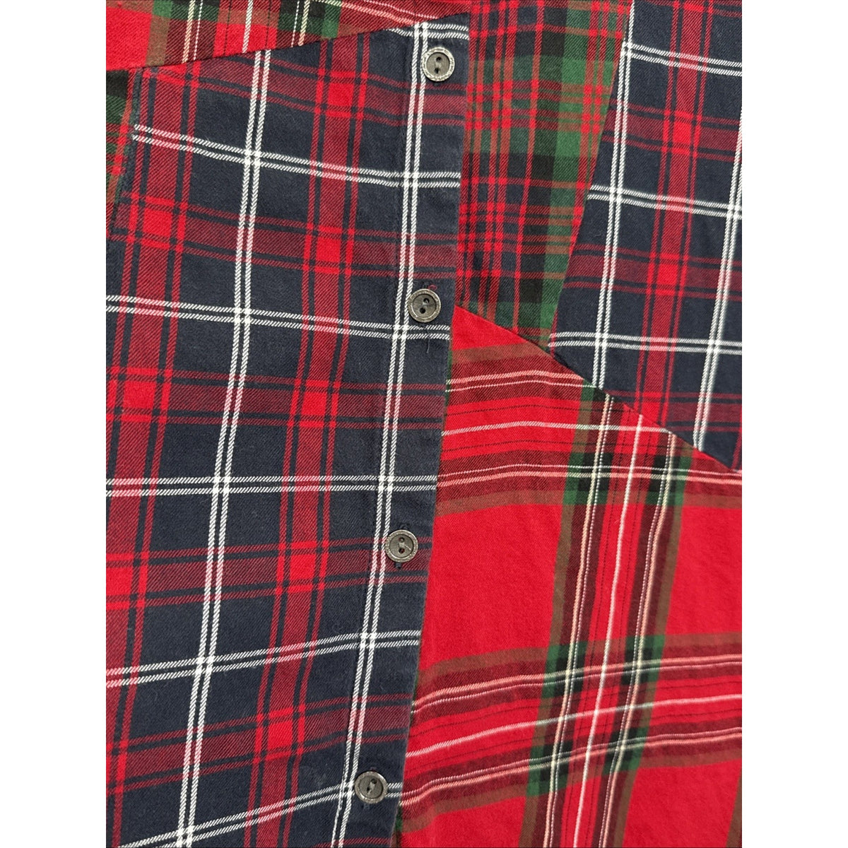 J Jill Button Up Tunic Top Women's XS Red Plaid A-Line Patchwork Pockets Casual