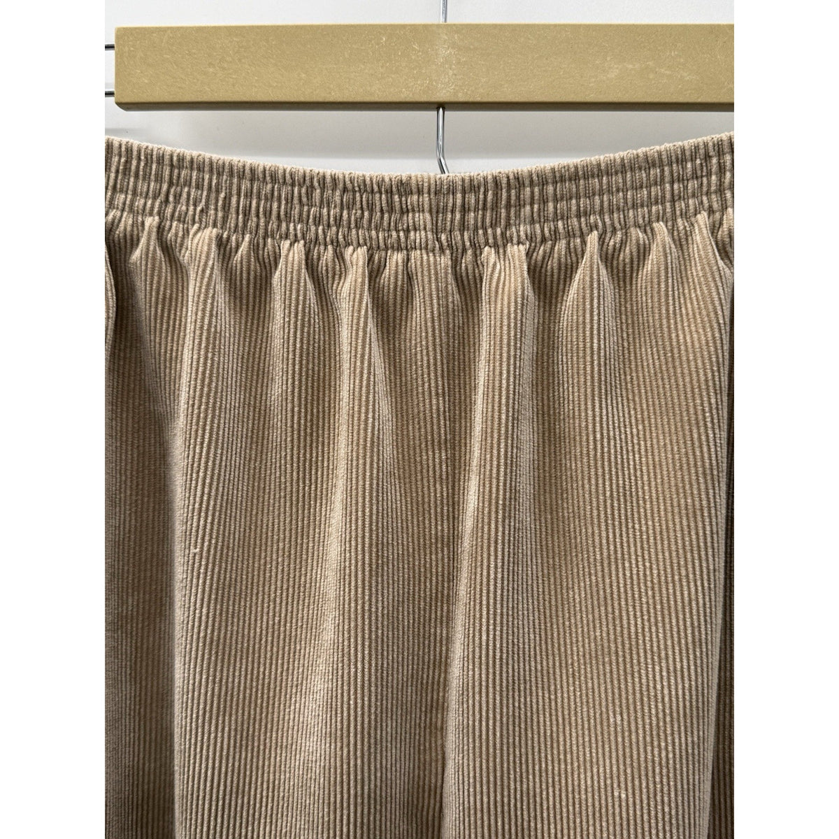 Alfred Dunner Corduroy Pull On Pants Womens 20 Beige Elastic Waist Wide Leg