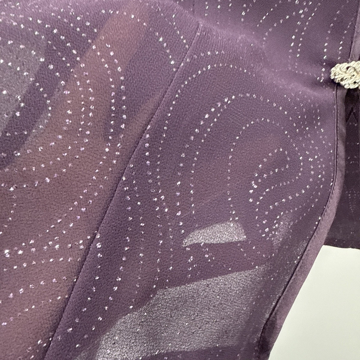R&M Richards Size 12 Purple Sheer Beaded Glitter Open Front Jacket USA