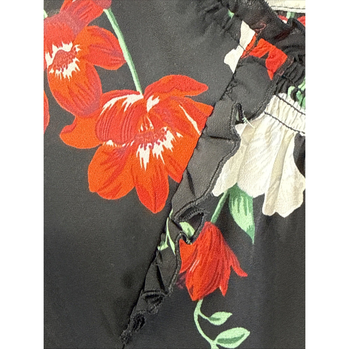 OLD NAVY Blouse Shirt Floral Bell Sleeve Top Boho Bloomcore Women's Size Small