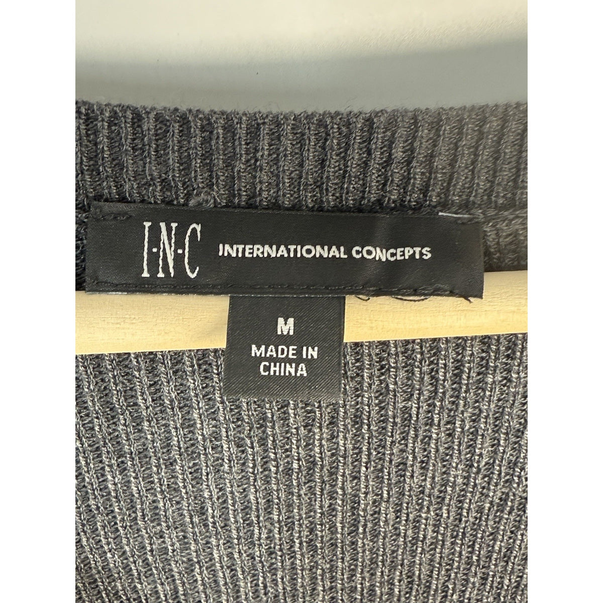 INC International Concepts Gray V-Neck High Low Hem Sweater Women’s M