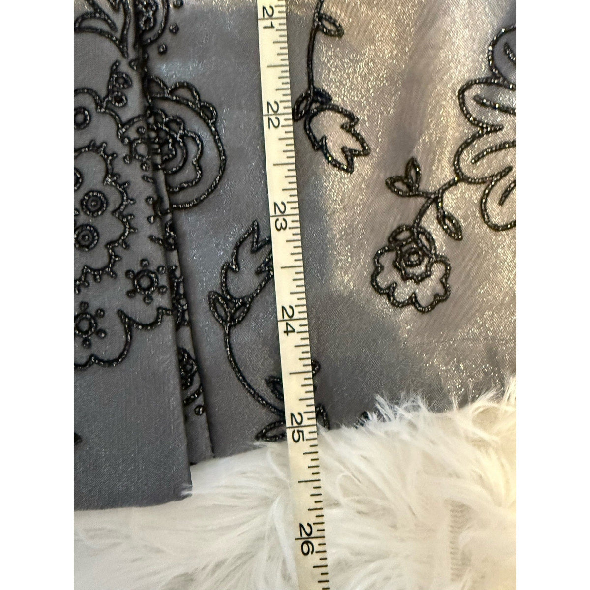 R&M Richards Womens 26W Gray Floral Embroidered Jacket Formal Blazer