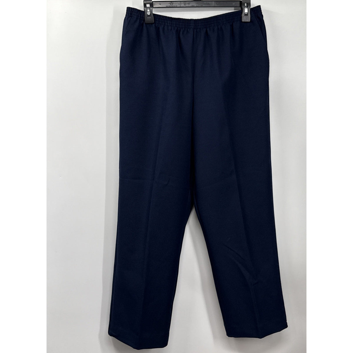 Alfred Dunner Navy Blue Elastic Waist Polyester Pants Women's Size 14