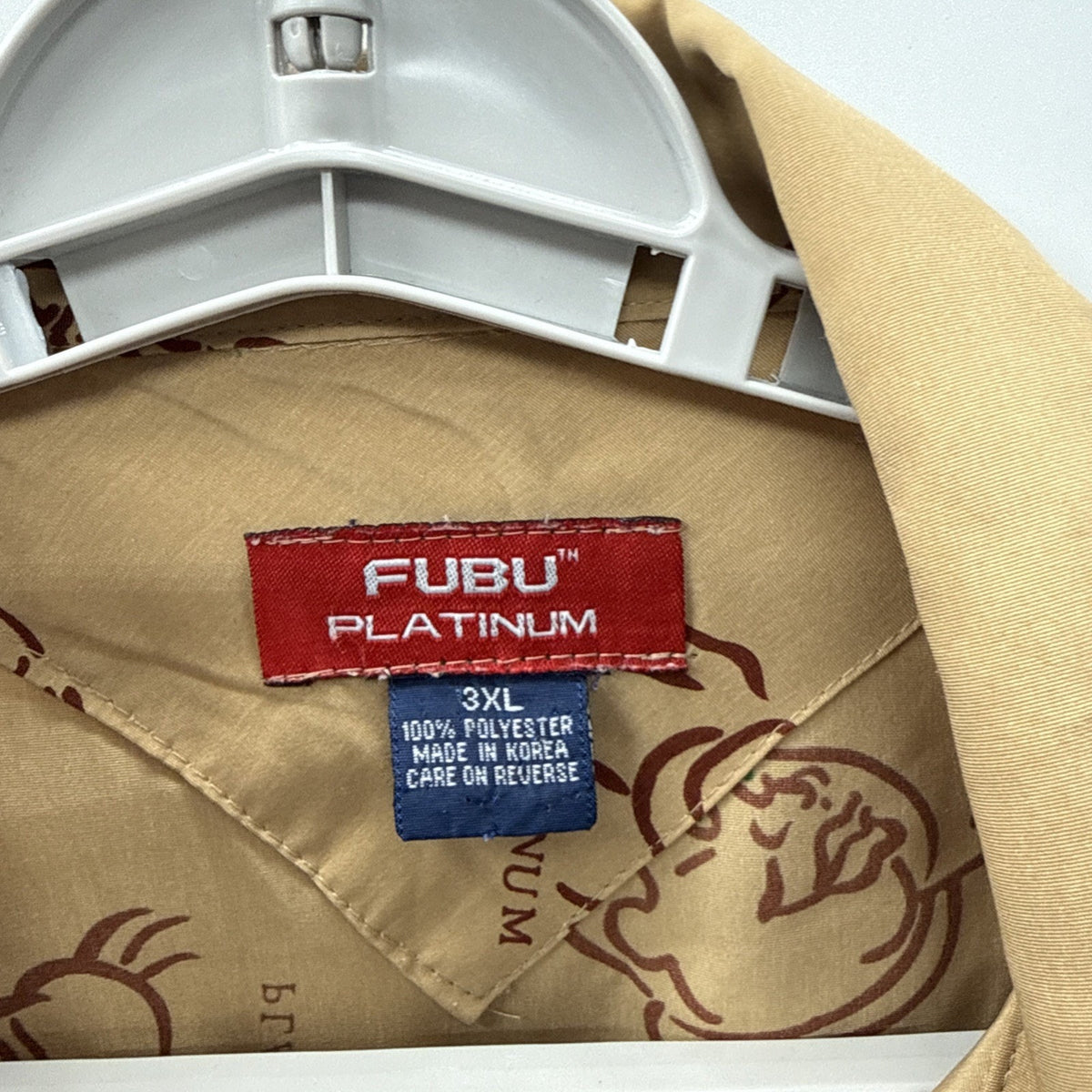 Flawed Vintage Platinum FUBU Shirt Mens 3XL Brown Fat Albert Graphic 90s Y2K