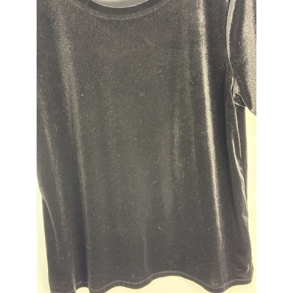 Old Navy Black Stretch Velvet Short Sleeve Top Women’s Large Soft Pullover